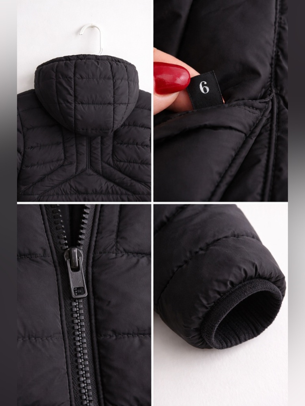 Diesel Boys Black Lightweight Puffer Jacket Size 6 Zip Front - Picture 5 of 7